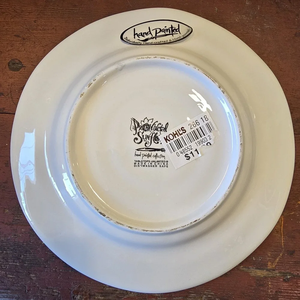 Provincial Sunflower Hand Painted Ceramic Salad Plate x2 by Tabletops Unlimited‎
